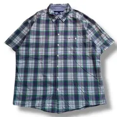 F420　【即購入OK】TOMMY HILFIGER半袖シャツ　2XL　グリーン