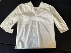品未使用ナノユニバースシャツ白ブラウスカットソートップスレディース半袖レディース