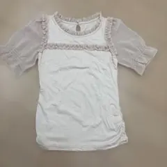 ＆LOVE フリル付きシフォン袖 半袖トップスのサムネイル