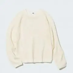 【２色セット】UNIQLO 3DメッシュクルーネックセーターM 白&茶