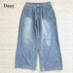 デイジー デニムワイドパンツ ハイウエスト タック ウォッシュ加工 カジュアルのサムネイル