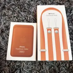 iPhoneファインウーブンウォレット - フォックスオレンジ　ストラップ