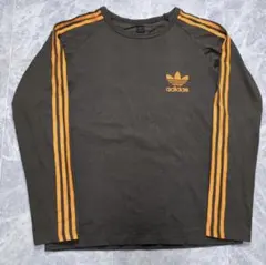 90s adidas ロンT ブラウン オレンジ トラックジャケットヴィンテージ