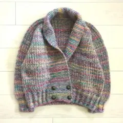 90s Vintage モード ショールカラー カーディガン M 平成レトロのサムネイル