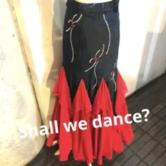 最終処分値下げ！スワロフスキーキラキラドレススカート☆社交ダンススタンダード