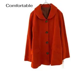 ウール毛　カラーコート　アウター　体型カバー　タグ付き新品