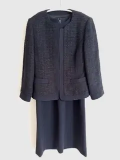 美品✨定価22万miss ashida ネイビーツイードアンサンブル９号
