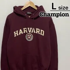 Champion　パーカー　L　ワインレッド　赤　カレッジ　ハーバード大学　古着