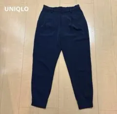 UNIQLO ストライプ柄 スラックス ネイビー
