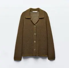 ブラウン カーディガン ニット