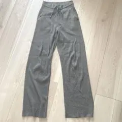 ウォッシャブルニットリブパンツ　丈長め