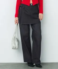 coca，コカ　ラップスカートレイヤード デニムパンツ　Ｍサイズ（未使用）のサムネイル
