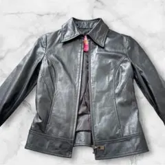 【週末限定価格】ピンクパピヨン　レザージャケット　レディース　革　ブラック　S