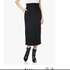 【美品】ミラオーウェン　後ゴムハイウエストストレートツィードスカート