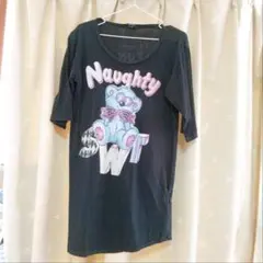 キャンディーストリッパー 半袖Tシャツ クマプリント ブラック