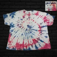 ギルダン タイダイ 染め Tシャツ 青 アメカジ ストリート 古着 3XL