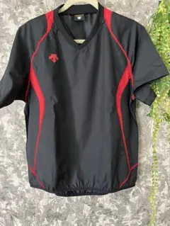 【DESCENTE】バレー半袖ピステ◇シャカシャカ◇ウォームアップ◇メンズS