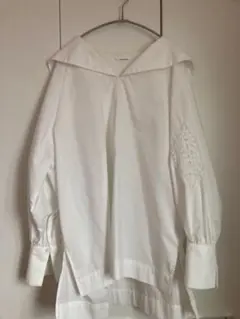 OPAQUE.CLIP ホワイト 長袖シャツ　襟セーラー