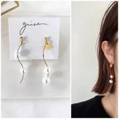 599 ゴールド　パール　ハンドメイド　ピアス　イヤリング　入学式　卒業式