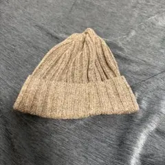無印良品　ニット帽　グレー　ウール リブ編み