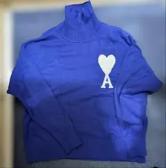 美品 Ami Paris アミパリスタートルネック 青希少品