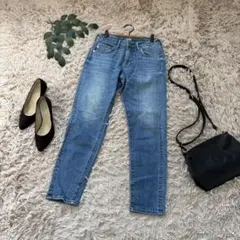 6894✾アメリカンホリック✾デニムパンツ【M】テーパード/ストレッチ/ロゴ