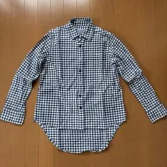 Coen ネイビー・ホワイトチェック長袖シャツ