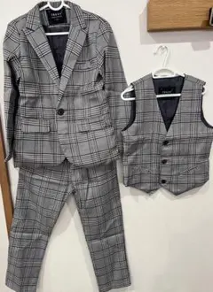 チェック柄 スーツセット3点セット