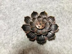 향대, 연꽃, 연꽃 합금, 구리색 향대, 불단, 명상, 지름 약 6cm