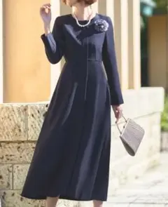 タグ付き ルイルエブティック フィット＆フレアロングワンピースドレス 2way