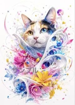 一作限り】百合の彩りをまとう三毛猫 L223 - メルカリ