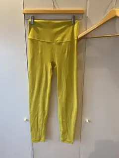 イエローハイウエストフィットネスパンツ　L size