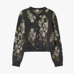 Atelier Edition 花柄モヘア混紡クロップドカーディガン