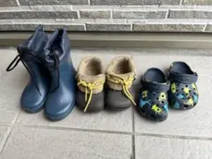 子供用青い長靴15センチ　クロックスC8 サンダル　ブーツ　雪用に！　難あり