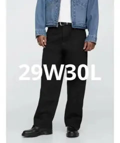 GAP スーパーバギーデニム ブラック 29W30L