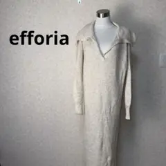 新品　efforia ニットワンピース　ロング丈　ホワイト　Mサイズ