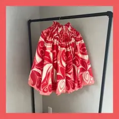 フラダンス用 パウスカート レッド系