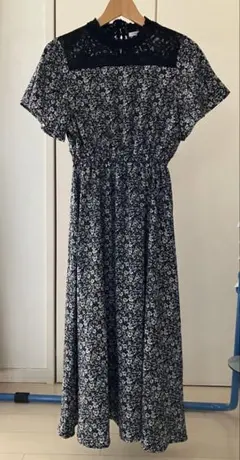 ハニーズ　C.O.L.Z.A ブラックフラワープリント ロングワンピース M