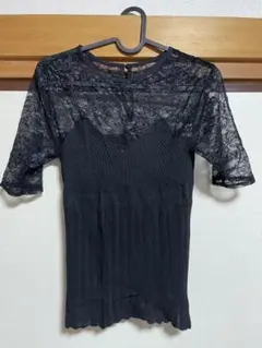 PAGEBOY レース半袖トップス Fサイズ ブラックのサムネイル