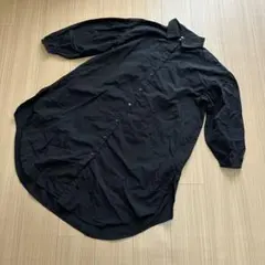 LAKOLE ブラック ロングシャツワンピース 長袖のサムネイル
