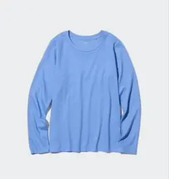 UNIQLO スムースストレッチコットンクルーネックT ブルー L
