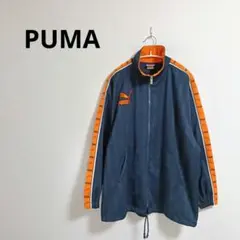 プーマ PUMA ジャケット ジャージ ロゴ バックプリント ネイビー