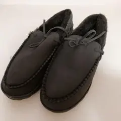 ⏳ モカシン 黒 ボア 冬用 スリッパ ルームシューズ 室内履き ブラック