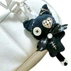 【ハンドメイド】ぬいぐるみ サブカル 白黒 Y2K 地雷系 量産系 キーホルダー