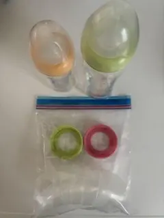 (手渡しのみ)Pigeon哺乳瓶 2本+ キャップ5個+フード2個