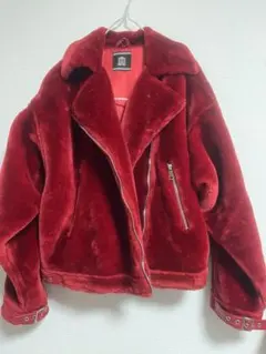 PAMEO POSE 赤ファー　ライダース　レア