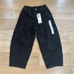 GU バレルレッグジーンズ ダークグレー 120cm