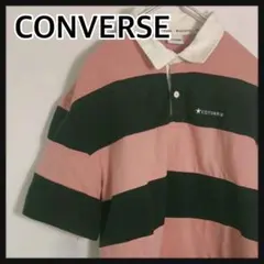 コンバース converse ポロシャツ ラガーシャツ ピンク グリーンのサムネイル