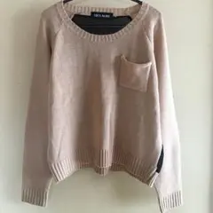 CECIL McBEE ベージュ ポケット付きセーター 異素材