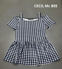 CECIL McBEE ギンガムチェック オフショル トップス Ｍのサムネイル